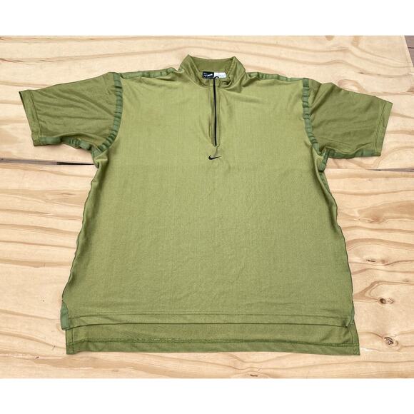 VINTAGE NIKE Andre Agassi Challenge Court Tennis Ball Polo Shirt 1/4 Zipper L - Picture 1 of 7